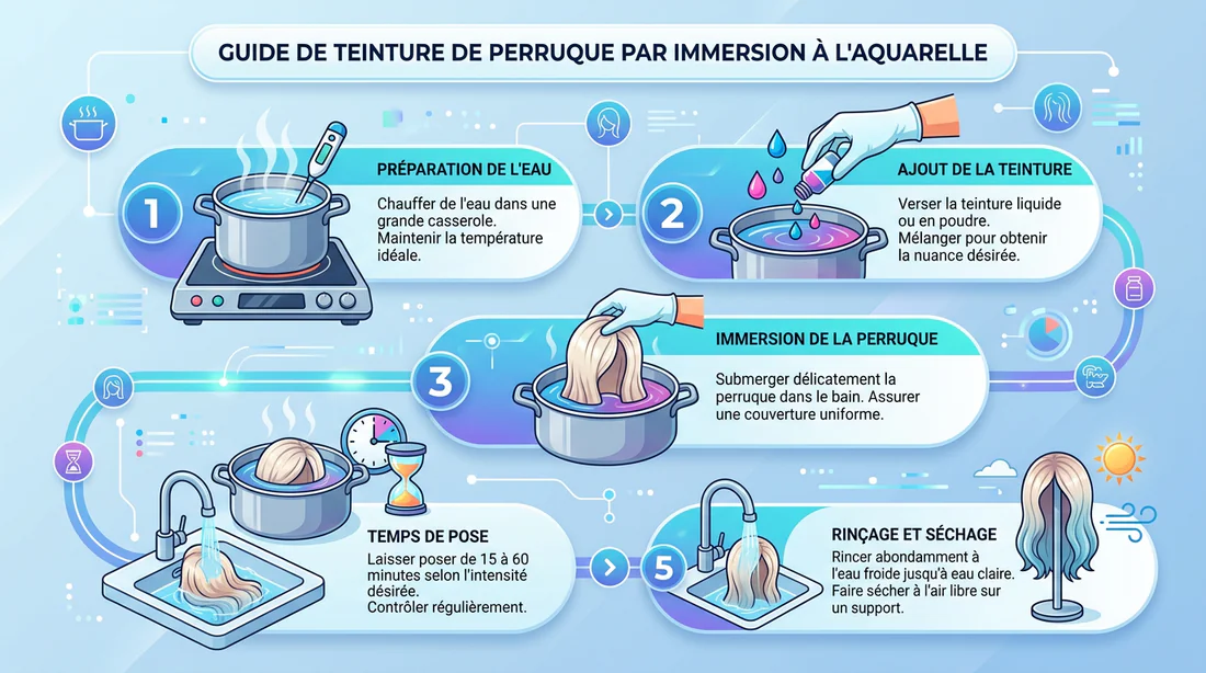 Mannequin portant une perruque rose fluo stylisée après coloration