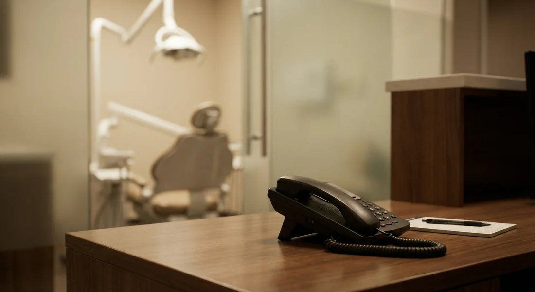 Cabinet dentaire suggérant l'appel pour une urgence dentaire.