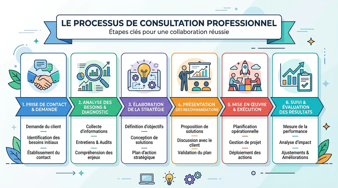 Schéma des étapes du processus de consultation médicale