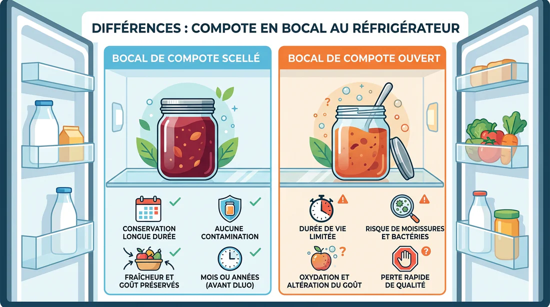 Infographie sur les durées de conservation de la compote